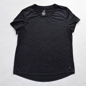 Danskin Leopard Print Workout Top Shirt Black